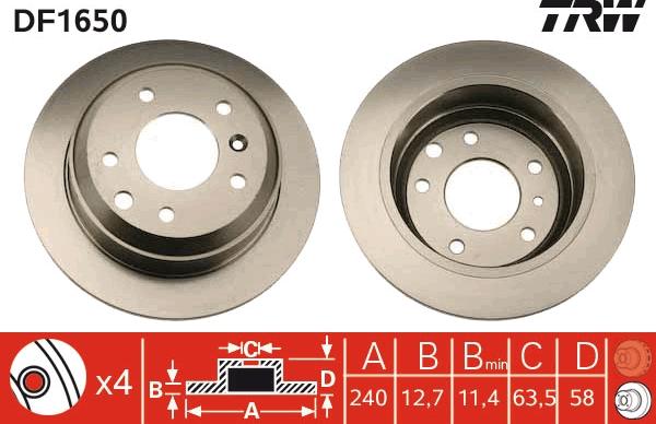 TRW DF1650 - Bremžu diski www.autospares.lv