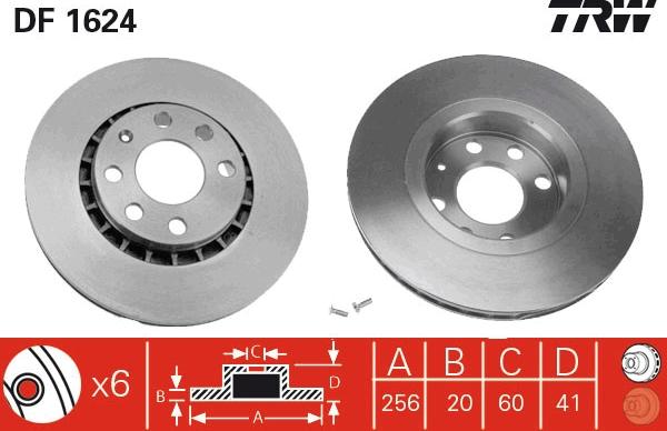 TRW DF1624 - Bremžu diski autospares.lv