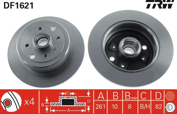 TRW DF1621 - Bremžu diski autospares.lv