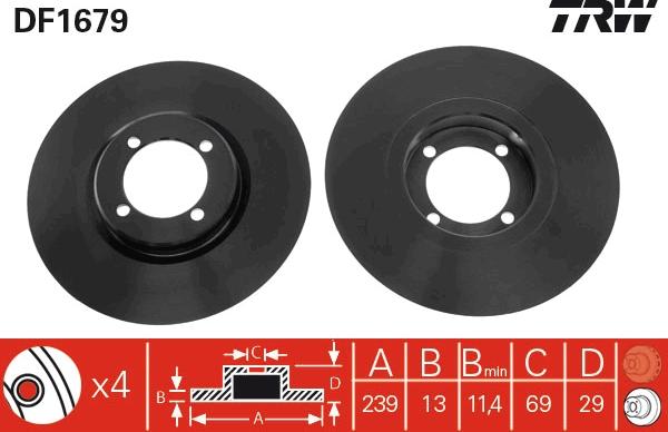 TRW DF1679 - Bremžu diski autospares.lv