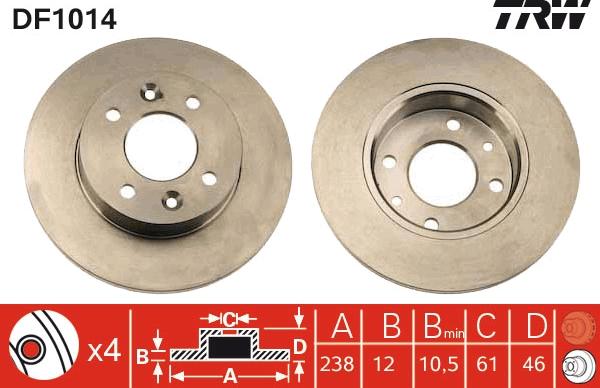 TRW DF1014 - Bremžu diski autospares.lv