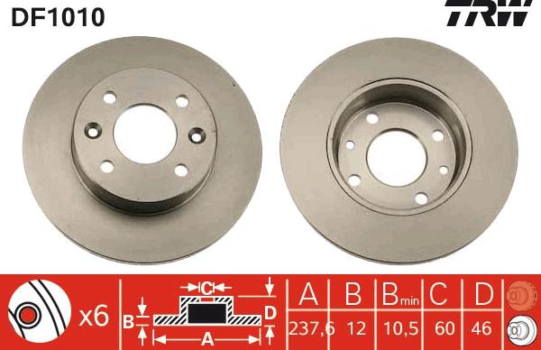 TRW DF1010 - Bremžu diski www.autospares.lv