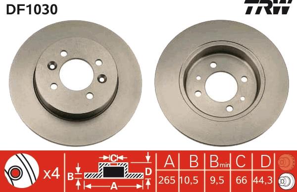 TRW DF1030 - Bremžu diski www.autospares.lv