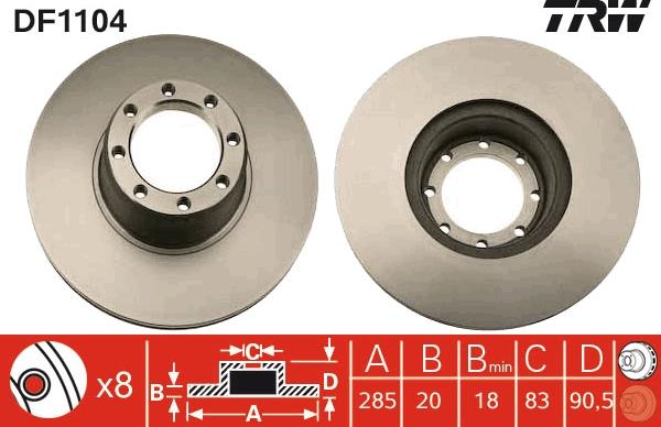 TRW DF1104 - Bremžu diski www.autospares.lv