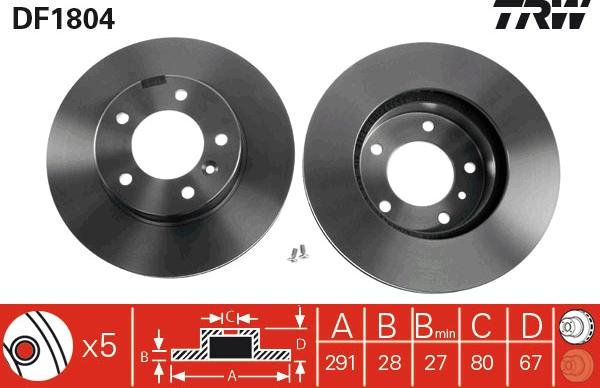 TRW DF1804 - Bremžu diski www.autospares.lv