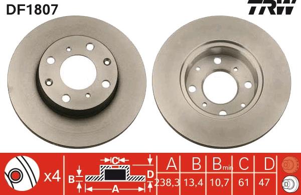 TRW DF1807 - Bremžu diski autospares.lv