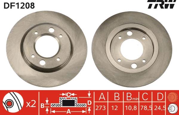 TRW DF1208 - Bremžu diski www.autospares.lv