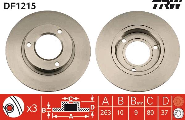 TRW DF1215 - Bremžu diski www.autospares.lv