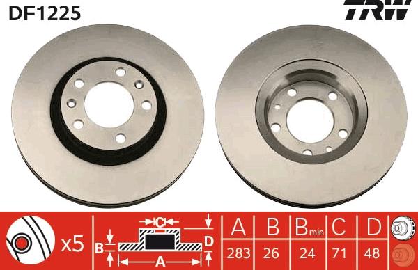 TRW DF1225 - Bremžu diski autospares.lv