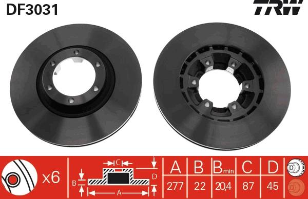 TRW DF3031 - Bremžu diski www.autospares.lv