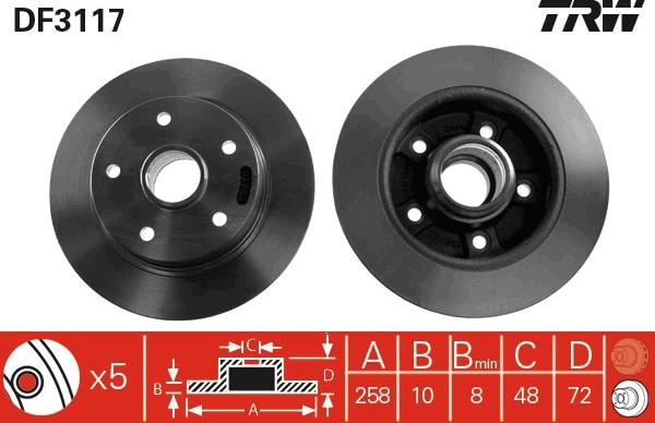 TRW DF3117 - Bremžu diski autospares.lv