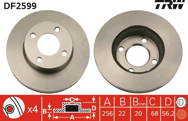 TRW DF2599 - Bremžu diski www.autospares.lv