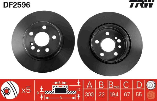 TRW DF2596 - Bremžu diski www.autospares.lv