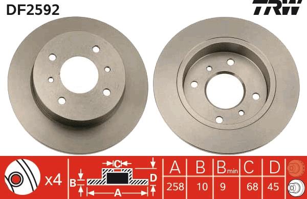 TRW DF2592 - Bremžu diski www.autospares.lv