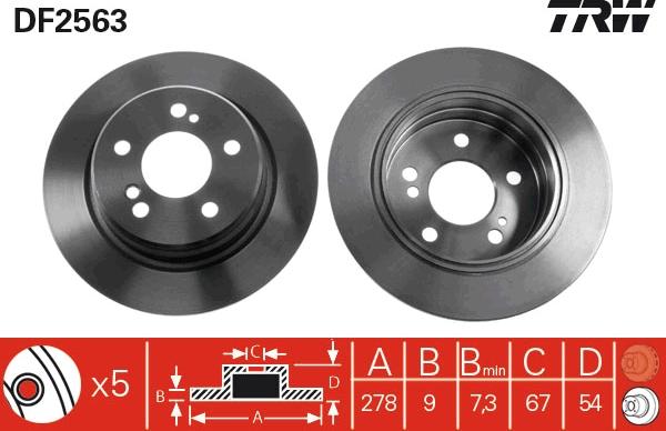 TRW DF2563 - Bremžu diski www.autospares.lv