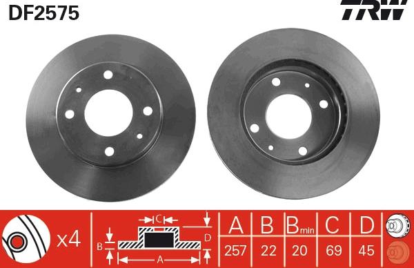 TRW DF2575 - Bremžu diski autospares.lv