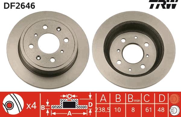 TRW DF2646 - Bremžu diski www.autospares.lv