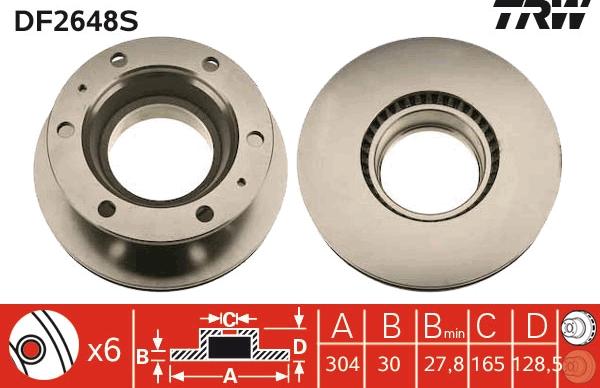 TRW DF2648S - Bremžu diski www.autospares.lv