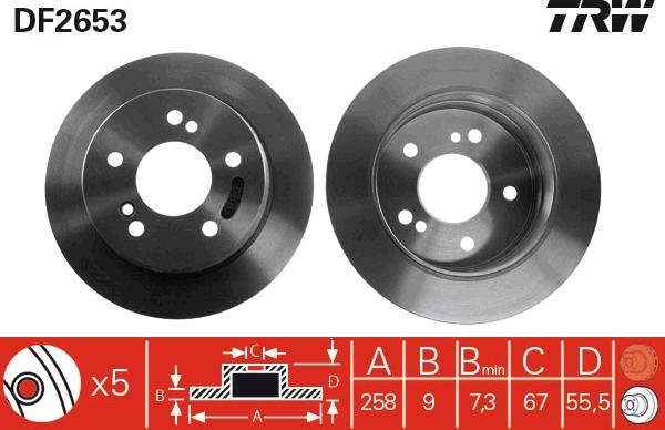 TRW DF2653 - Bremžu diski autospares.lv