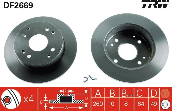 TRW DF2669 - Bremžu diski www.autospares.lv