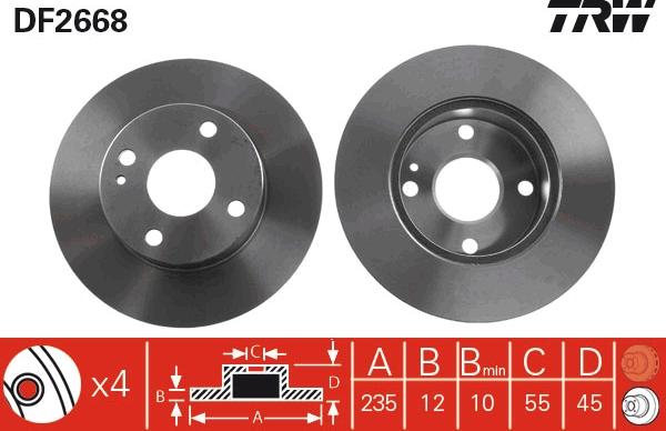 TRW DF2668 - Bremžu diski www.autospares.lv