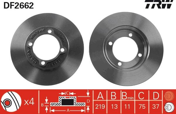 TRW DF2662 - Bremžu diski www.autospares.lv