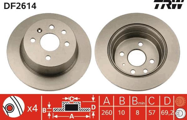 TRW DF2614 - Bremžu diski autospares.lv