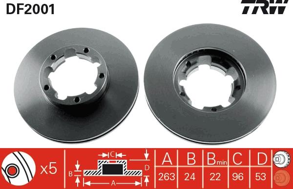 TRW DF2001 - Bremžu diski autospares.lv