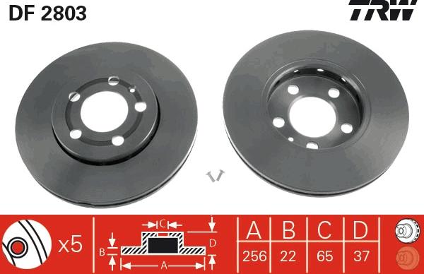 TRW DF2803 - Bremžu diski www.autospares.lv