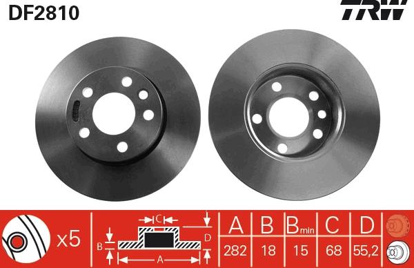 TRW DF2810 - Тормозной диск www.autospares.lv