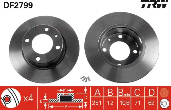 TRW DF2799 - Bremžu diski www.autospares.lv