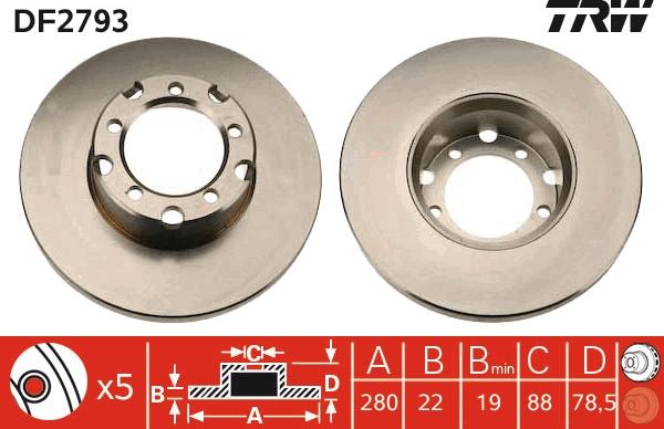 TRW DF2793 - Bremžu diski autospares.lv