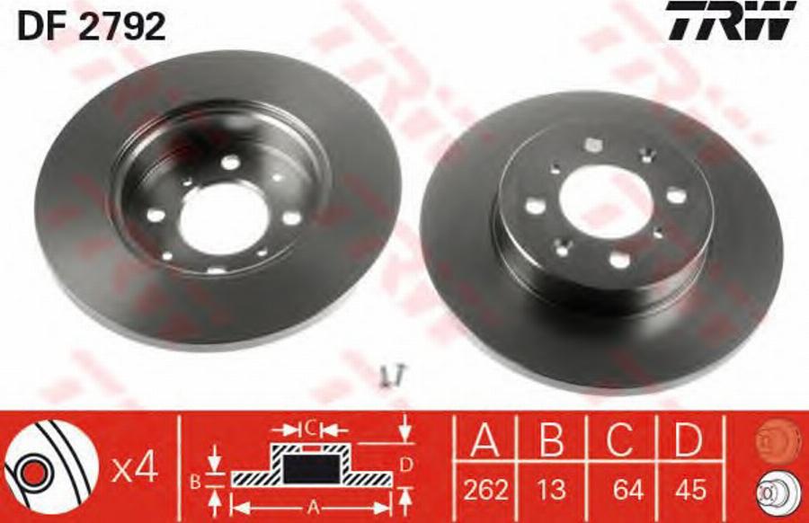 TRW DF2792BP - Bremžu diski www.autospares.lv