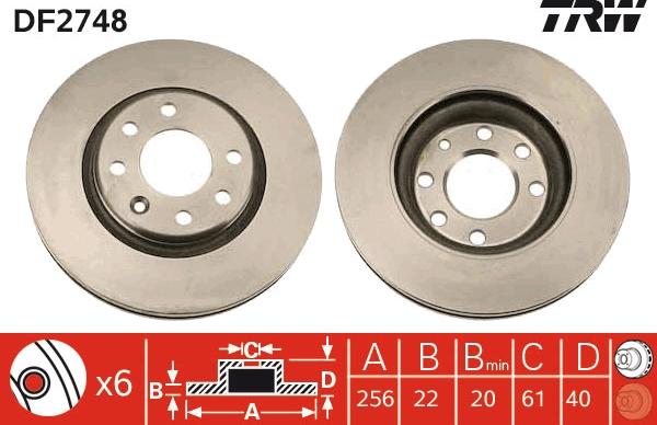 TRW DF2748 - Bremžu diski autospares.lv