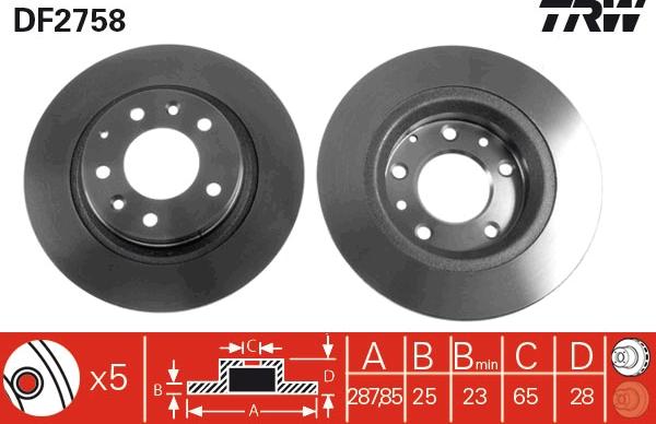 TRW DF2758 - Brake Disc www.autospares.lv