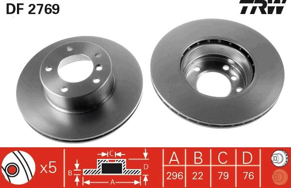 TRW DF2769 - Bremžu diski www.autospares.lv