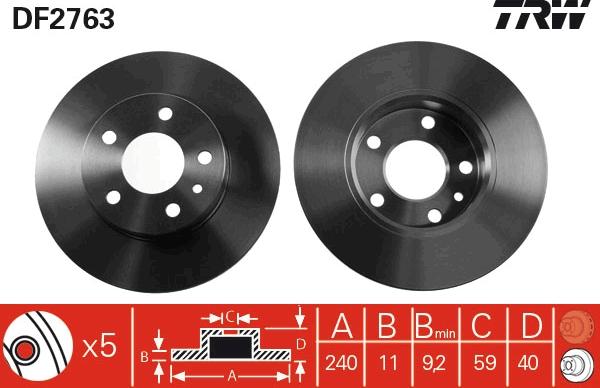 TRW DF2763 - Bremžu diski autospares.lv