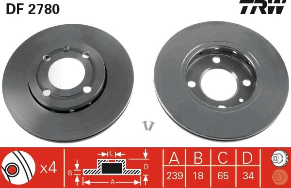 TRW DF2780 - Bremžu diski autospares.lv