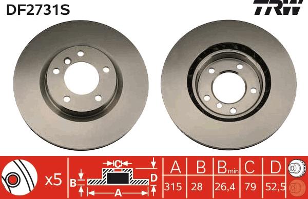 TRW DF2731S - Bremžu diski www.autospares.lv