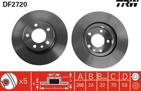 TRW DF2720 - Bremžu diski autospares.lv