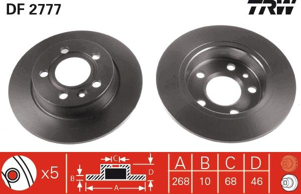 TRW DF2777 - Bremžu diski autospares.lv