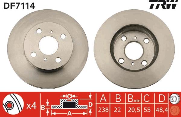 TRW DF7114 - Bremžu diski www.autospares.lv