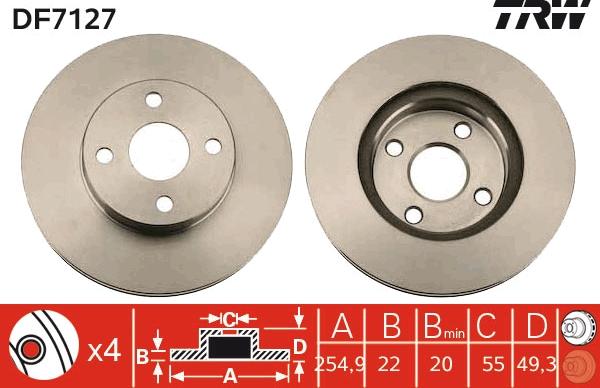 TRW DF7127 - Bremžu diski www.autospares.lv