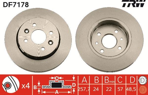 TRW DF7178 - Bremžu diski www.autospares.lv