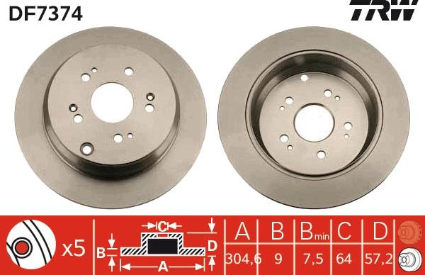 TRW DF7374 - Bremžu diski www.autospares.lv