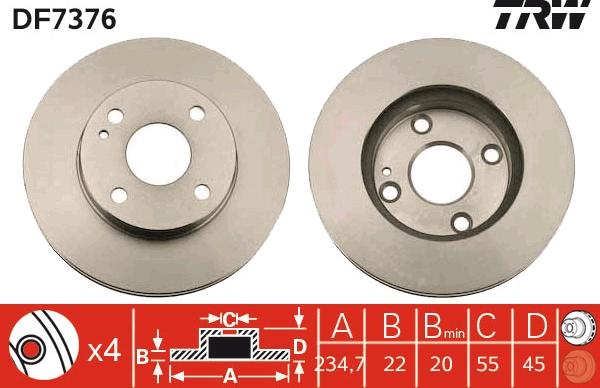 TRW DF7376 - Bremžu diski www.autospares.lv