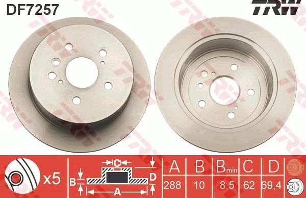 TRW DF7257 - Bremžu diski www.autospares.lv