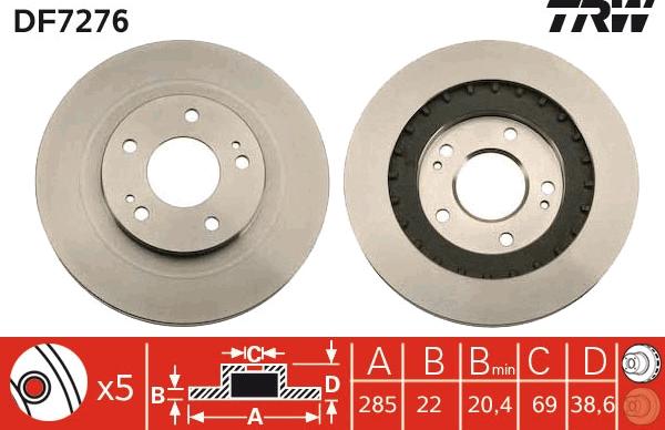 TRW DF7276 - Bremžu diski www.autospares.lv