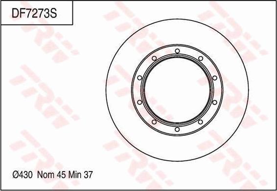 TRW DF7273S - Brake Disc www.autospares.lv