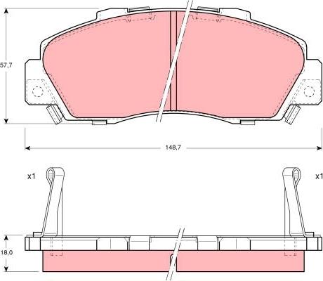 TRW GDB995 - Brake Pad Set, disc brake www.autospares.lv